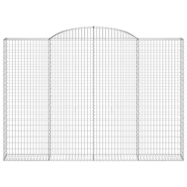 vidaXL Gabionen mit Hochbogen 4 Stk. 300x30x200/220cm Verzinktes Eisen