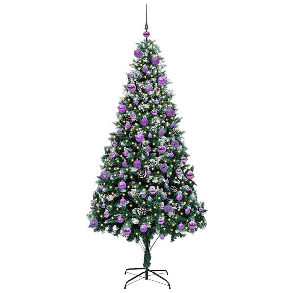 vidaXL K&uuml;nstlicher Weihnachtsbaum mit 300 LEDs mit St&auml;nder Gr&uuml;n 210 cm
