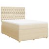 vidaXL Boxspringbett mit Matratze Creme 140x200 cm Stoff