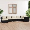 vidaXL 7-tlg. Garten-Lounge-Set mit Kissen Poly Rattan Schwarz
