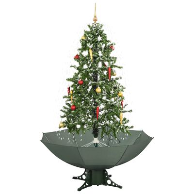vidaXL Schneiender Weihnachtsbaum mit Schirmfuß Grün 170 cm