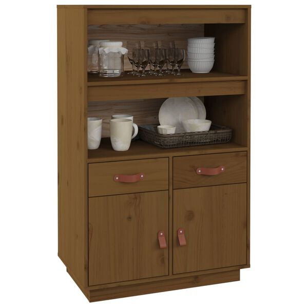 vidaXL Highboard Honigbraun 67x40x108,5 cm Massivholz Kiefer