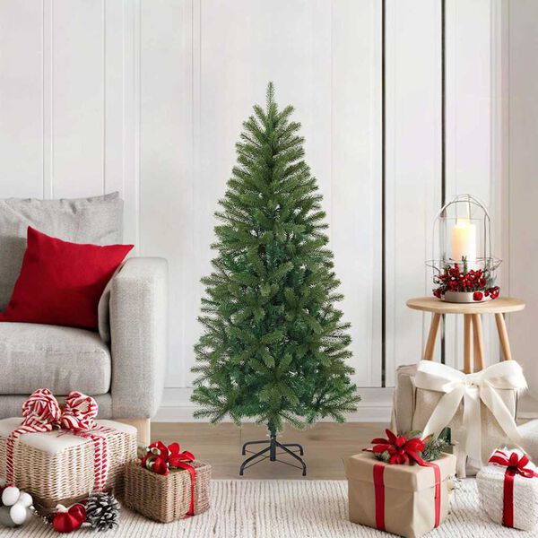 vidaXL Künstlicher Weihnachtsbaum Grün 120 cm PVC, PE und Stahl