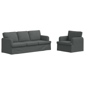 vidaXL Sofa Set 2 pcs Dunkelgrau 201 x 80 x 85 cm Stoff