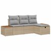 vidaXL Gartensofa-set 4 stk. Beige Poly-Rattan