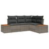 vidaXL Gartensofa-set mit Kissen mit Speicher 4 pcs Grau Polyrattan