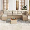 vidaXL Gartensofa-set mit Kissen 8 pcs Beige Poly-Rattan