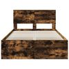 vidaXL Bettrahmen Ger&auml;ucherte Eiche 135 x 190 cm Holzwerkstoff