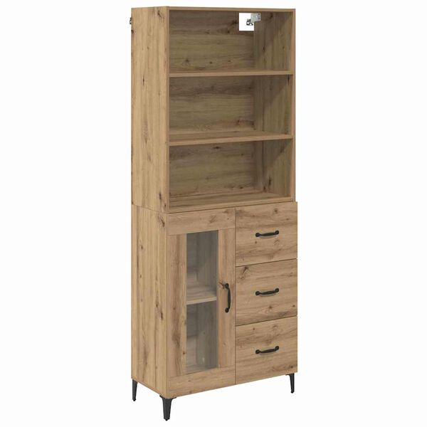 vidaXL Highboard Artisan-Eiche 69,5 x 34 x 180 cm Holzwerkstoff