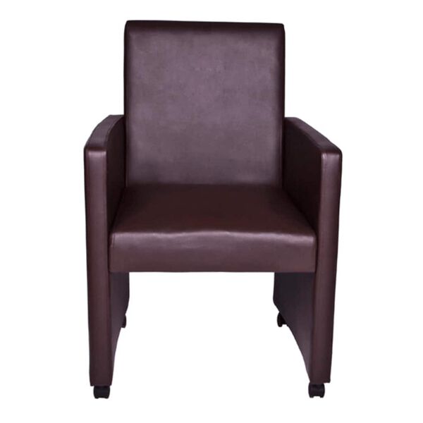 vidaXL Esszimmerstühle 2 Stk. Braun Kunstleder