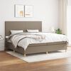 vidaXL Boxspringbett mit Matratze Taupe 200x200 cm Stoff