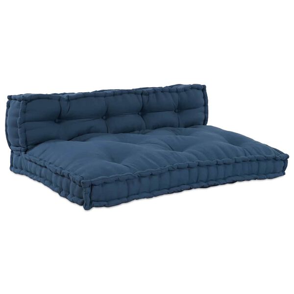 vidaXL Pallet Sofa Kissen 2 pcs Indigo 120 x 80 x 38 cm Stoff