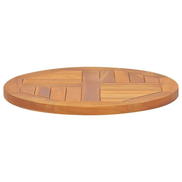 vidaXL Tischplatte Massivholz Teak Rund 2,5 cm 50 cm