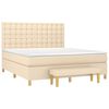 vidaXL Boxspringbett mit Matratze Creme 180x200 cm Stoff