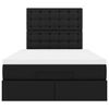 vidaXL Ottoman-Bett mit Matratze & LEDs Schwarz 120x190 cm Kunstleder
