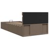 vidaXL Bett mit Bettkasten Hydraulisch mit LED Taupe Stoff 90x200 cm
