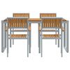 vidaXL Garten Essgruppe 5 pcs Grau Massivholz Akazie