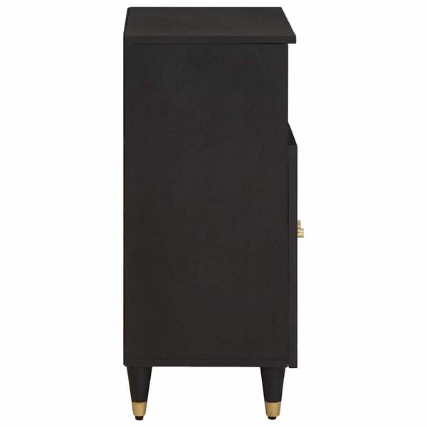 vidaXL Sideboard mit Regal Schwarz 60 x 33 x 75 cm Massivholz Mango