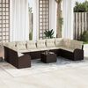 vidaXL Gartensofa-set mit Kissen 11 pcs Braun und Creme Poly-Rattan