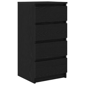 vidaXL Sideboard Schwarz Eichen-Optik 37,5x35x76 cm Holzwerkstoff