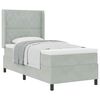 vidaXL Boxspringbett mit Matratze Hellgrau 100 x 200 cm Samt