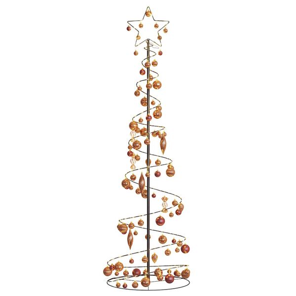 vidaXL LED Weihnachtsbaum mit Kugeln 120 LEDs Warmwei&szlig; 180 cm