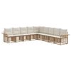 vidaXL Outdoor-Sofagarnitur 9 pcs Nat&uuml;rlich und Cremwei&szlig; Polyester