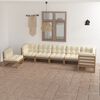 vidaXL 7-tlg. Garten-Lounge-Set mit Kissen Massivholz Kiefer