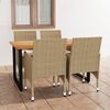 vidaXL 5-tlg. Garten-Essgruppe mit Kissen Poly Rattan Beige