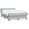 vidaXL Boxspringbett mit Matratze Hellgrau 160x220 cm Samt
