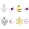 vidaXL Weihnachtskugel-Set 40 pcs Weiß und Gold Kunststoff