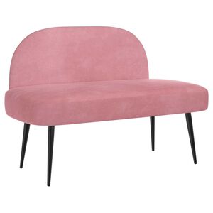 vidaXL Gepolsterte Bank mit R&uuml;ckenlehne Rosa 110 x 60 x 76 cm Samt