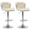 vidaXL Barhocker 2 Stk. Creme Kunstleder