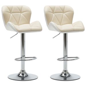 vidaXL Barhocker 2 Stk. Creme Kunstleder