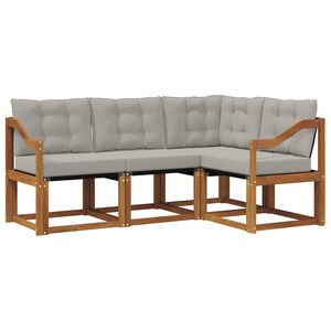 vidaXL Outdoor-Sofagarnitur 4 stk. 4-Sitzer Natur und Hellgrau