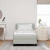 vidaXL Boxspringbett mit Matratze Hellgrau 190 x 90 cm Polyester
