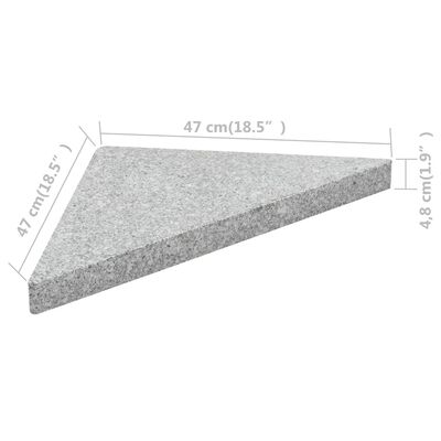 vidaXL Sonnenschirm-Gewichtsplatte Granit 15 kg Dreieckig Grau