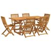 vidaXL 7-tlg. Garten-Essgruppe 180x90x75 cm Massivholz Akazie