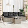 vidaXL Garten-Sofa-Set mit Kissen 5 pcs Hellgrau und Dunkelgrau