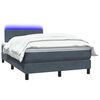 vidaXL Boxspringbett mit Matratze & LED Dunkelgrau 120x210 cm Samt