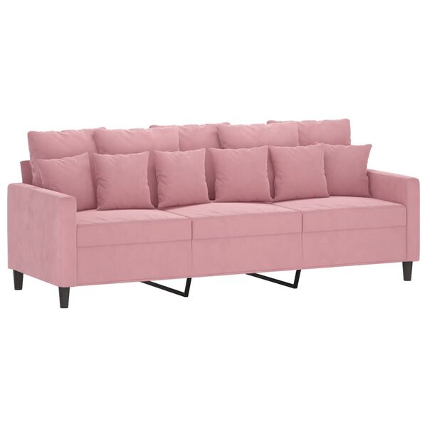 vidaXL 3-Sitzer-Sofa Rosa 180 cm Samt