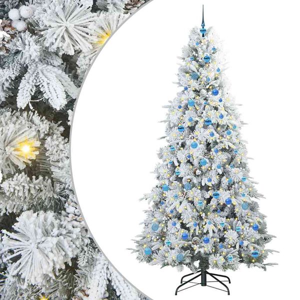 vidaXL K&uuml;nstlicher klappbarer Weihnachtsbaum Wei&szlig; 240 cm PE und PVC