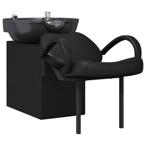 vidaXL Shampoo Stuhl Schwarz 136 x 60 x 92 cm PVC