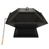 vidaXL 2in1 Feuerschale und Grill mit Sch&uuml;rhaken 46,5x46,5x37 cm Stahl