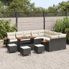 vidaXL Gartensofa-set mit Kissen 13 pcs Schwarz und Creme