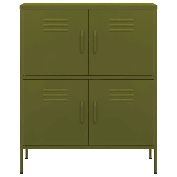 vidaXL Lagerschrank Olivgrün 80x35x101,5 cm Stahl