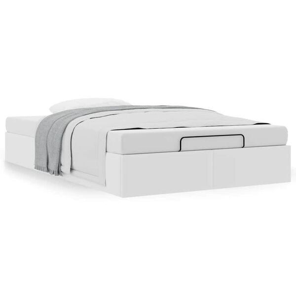 vidaXL Ottoman-Bett ohne Matratze Weiß 120x200 cm Kunstleder
