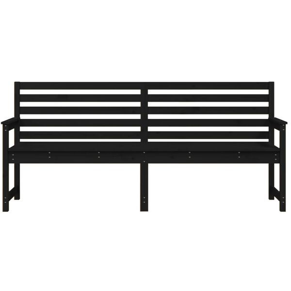 vidaXL Gartenbank Schwarz 203,5x48x91,5 cm Massivholz Kiefer