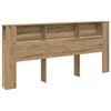 vidaXL Kopfteil Schrank mit Regal Artisan-Eiche 220 x 18,5 x 102,5 cm