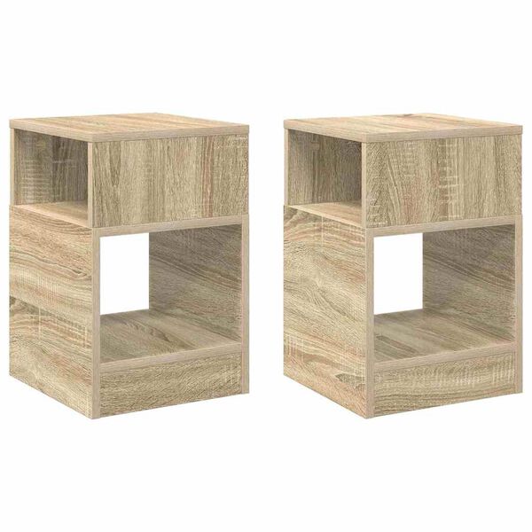 vidaXL Beistelltisch 2 pcs Sonoma-Eiche 30,5 x 30 x 45 cm